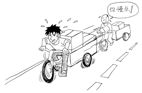 所谓的直销队伍就是两到三人一组,蹬着三轮车,在宾馆,写字楼里挨家